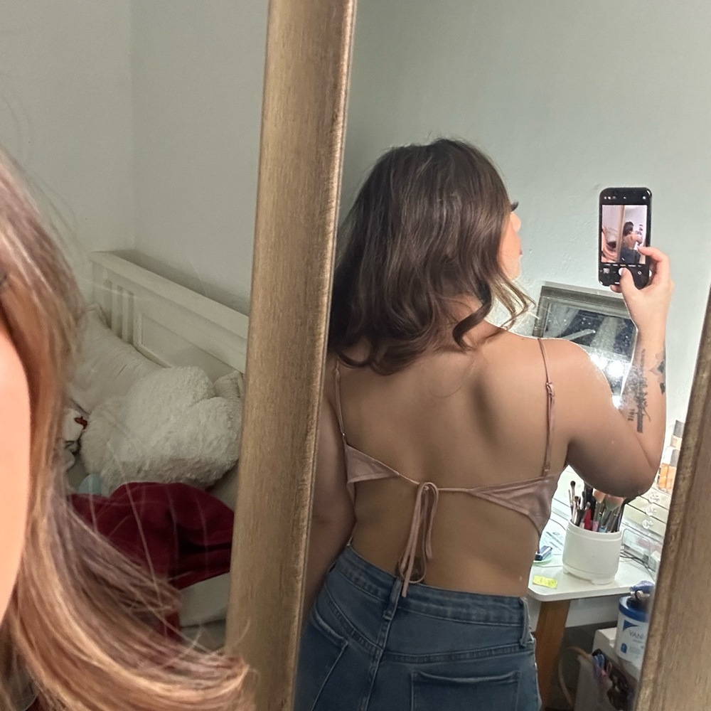 Silky rose gold top